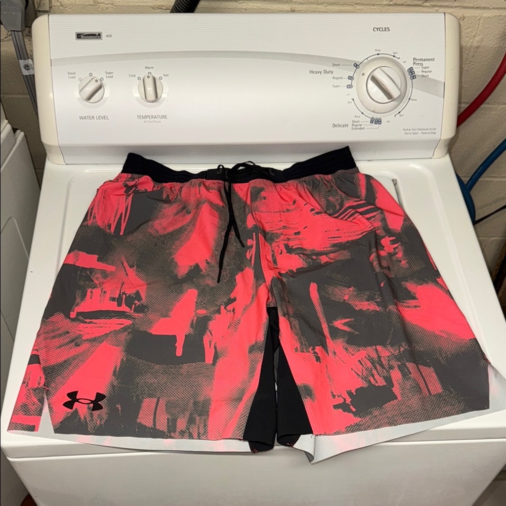 Under Armour Red and Black Graphic Shorts